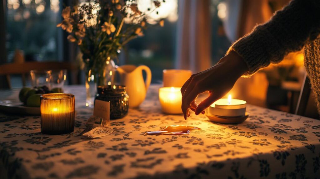 Técnica para quitar una mancha de cera de vela en un mantel: métodos de raspado con plancha y papel