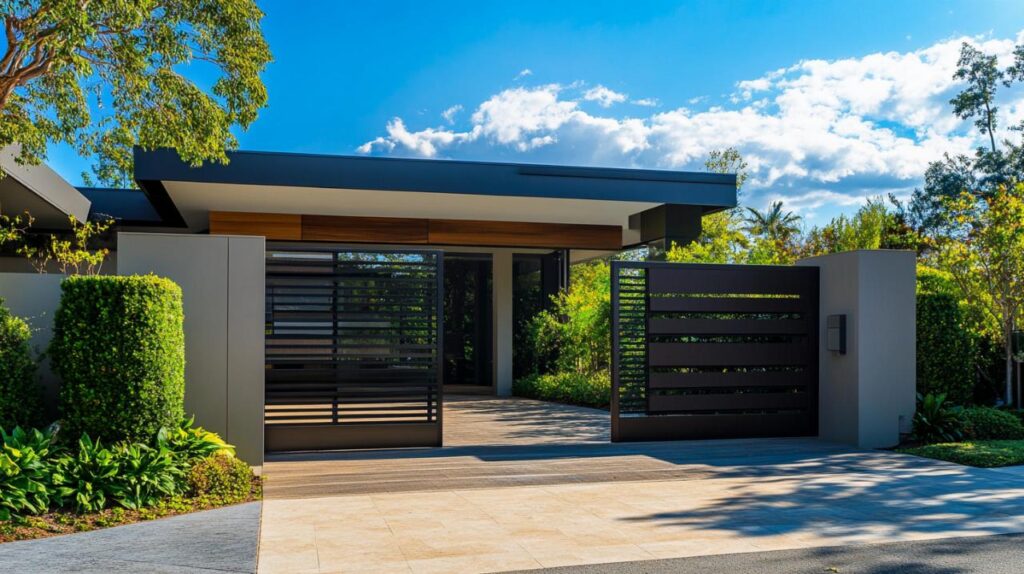 Portón corredero articulado: una opción duradera y estética con sistema autoportante para cualquier terreno