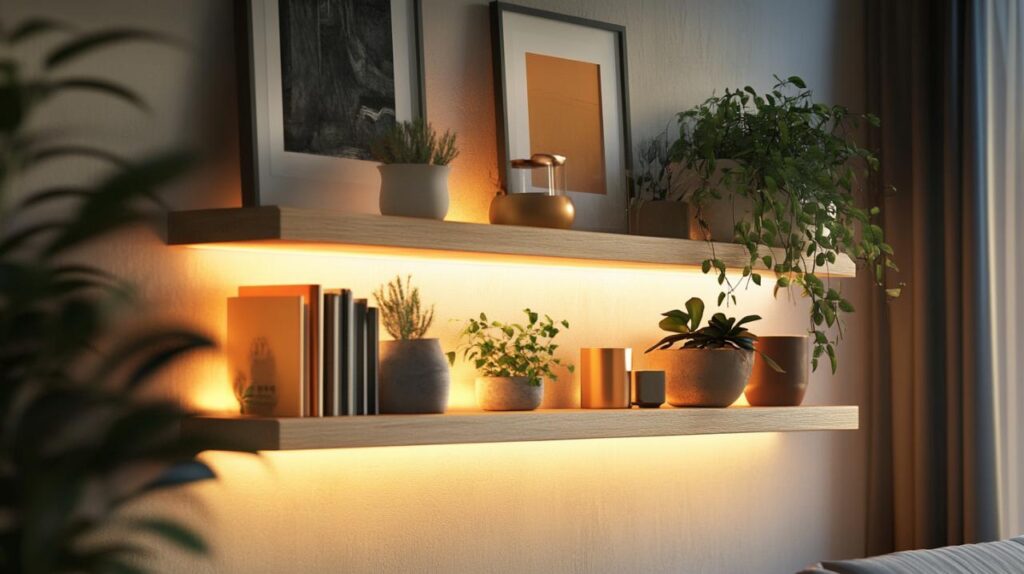 Estante de pared con luz integrada: la solución perfecta para iluminar tu espacio de almacenamiento